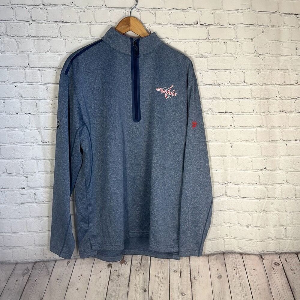 Pro Fanatics‎ Men's Washington Capitals Navy Half Zip Track Jacket size L Large